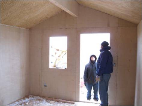 Interior - note ridge beam in beam pocket gable panel